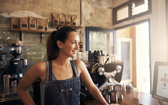 woman working at coffee shop