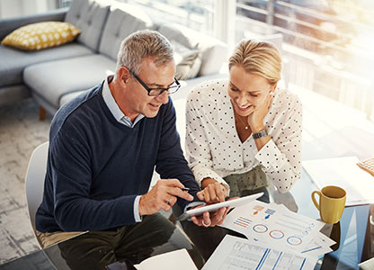 Married couple going over finances