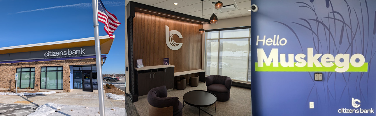 Three photos of new Muskego branch